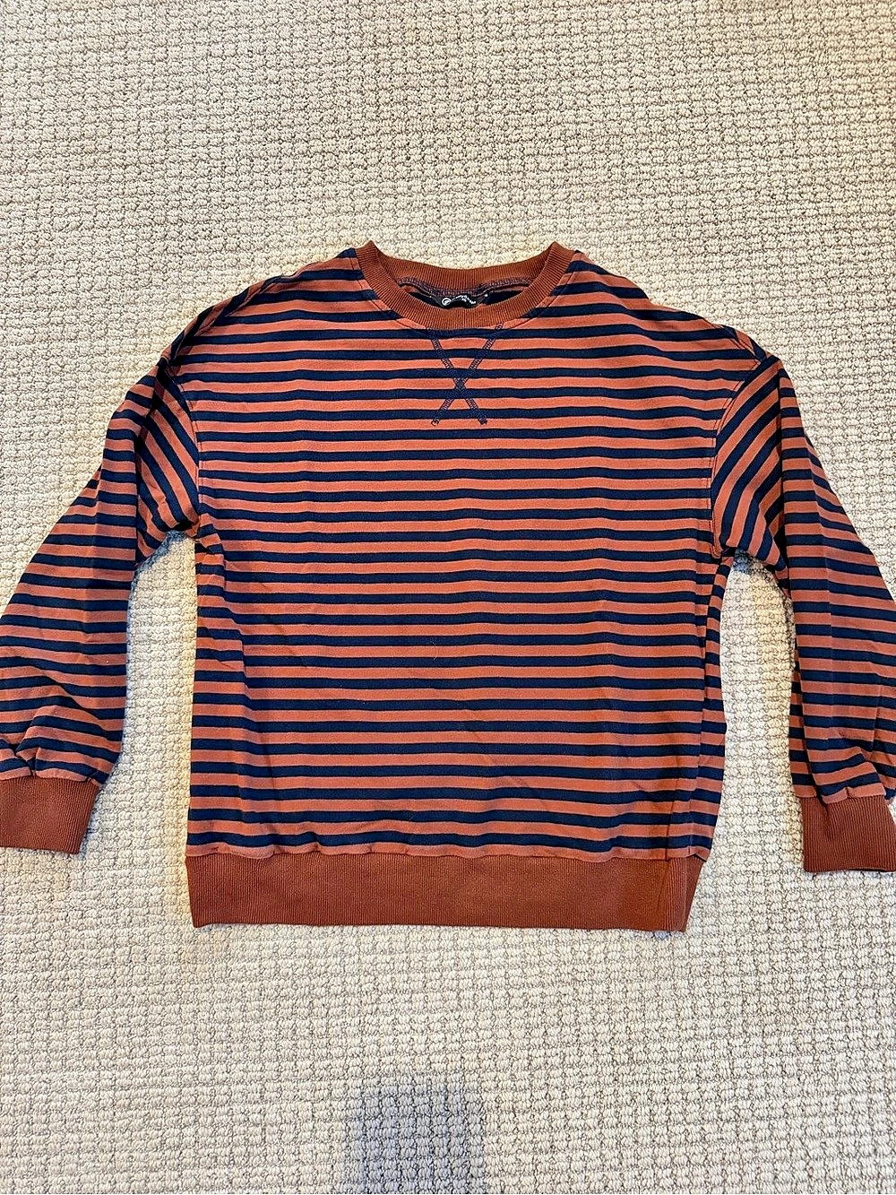 Women's Lightweight Striped Crewneck Sweatshirt